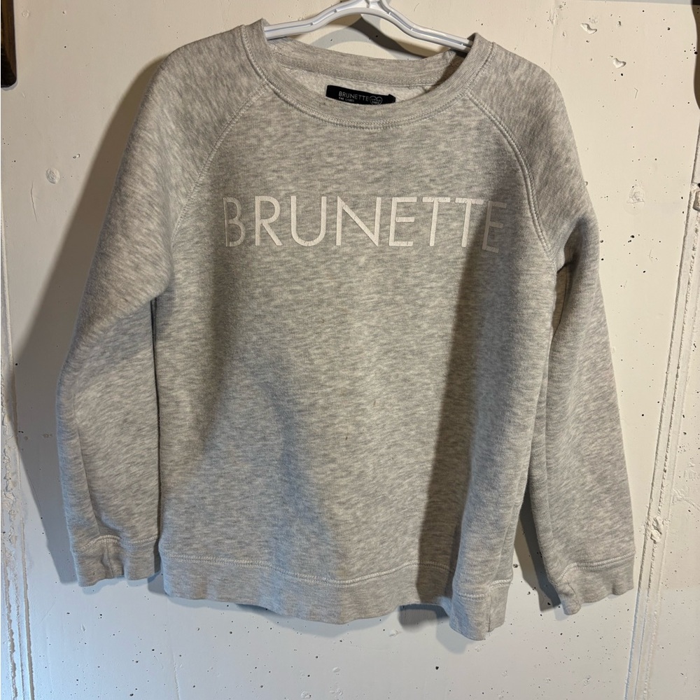 Brunette The Label Gray Crew Neck Sweater